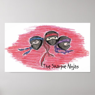 Póster El poster del logotipo de Ninjas del Sharpie