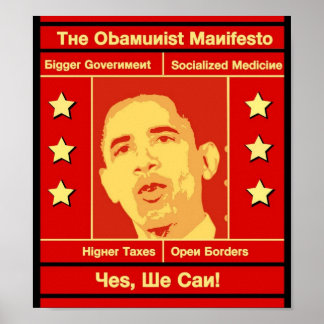 Póster El Poster del manifiesto obamunista