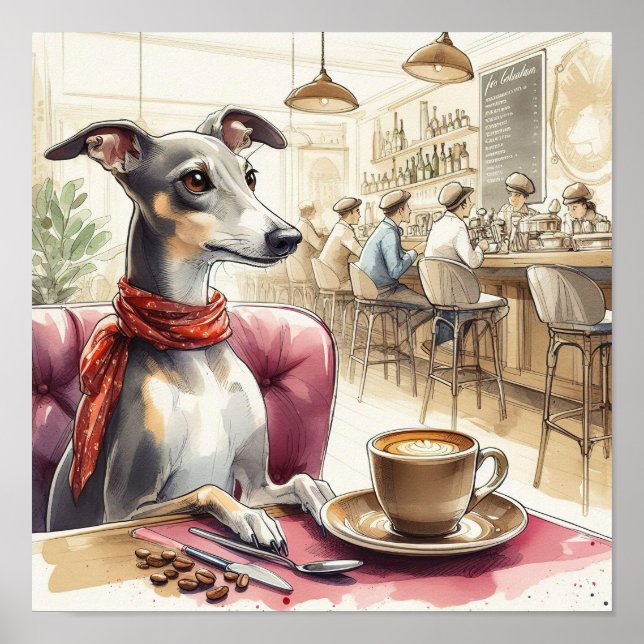 Póster El poster del tiempo del café de Greyhound (Frente)