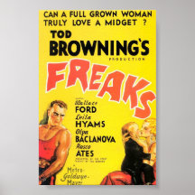 El poster "Freaks" de Tod Browning.