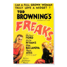 El poster "Freaks" de Tod Browning.