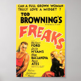 Póster El poster "Freaks" de Tod Browning.