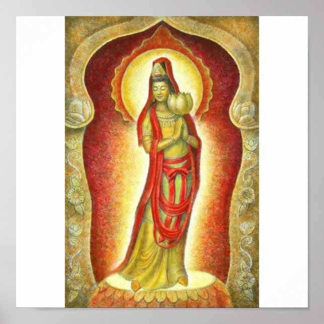 Póster El Poster Lotus de la diosa Kuan Yin (Frente)