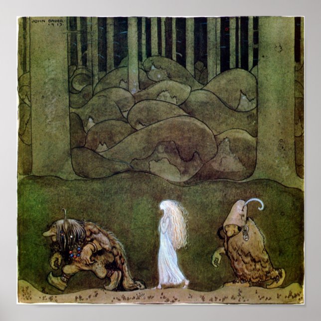 Póster El Poster nocturno de John Bauer One verano (Frente)