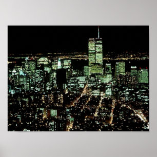 Póster El POSTER NYC~ en noche de las torres gemelas del