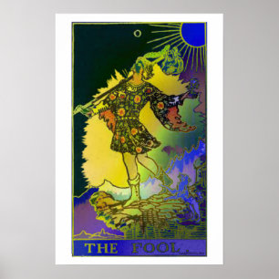 Póster El Poster psicodélico de la Tarjeta Tarot tonta