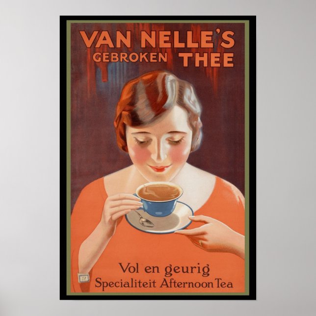 Póster El Poster publicitario de té de Van Nelle (Frente)