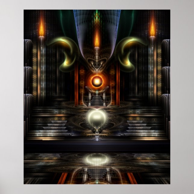 Póster El Poster Throne Room Fractal Art Wall (Frente)