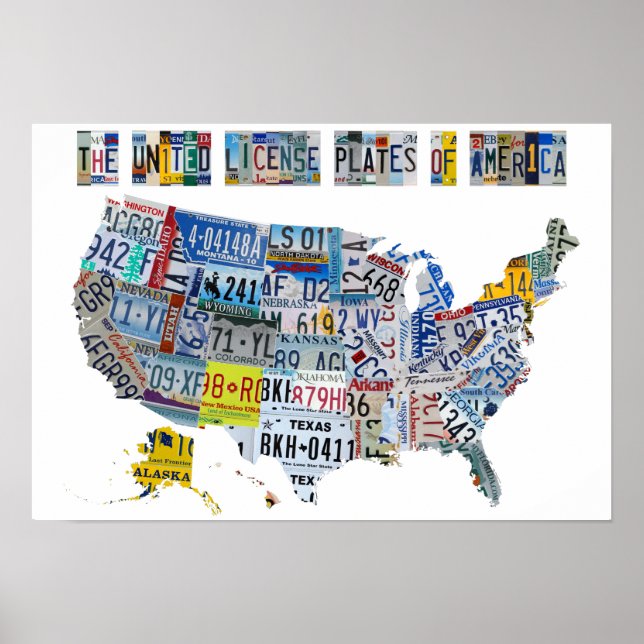 Póster El Poster United License Plates of America (Frente)