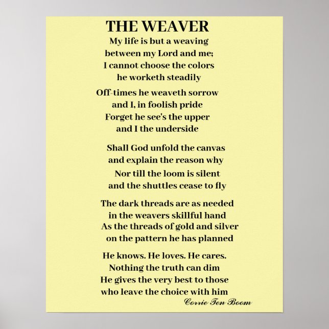 PÓSTER EL POSTER WEAVER POEM (Frente)