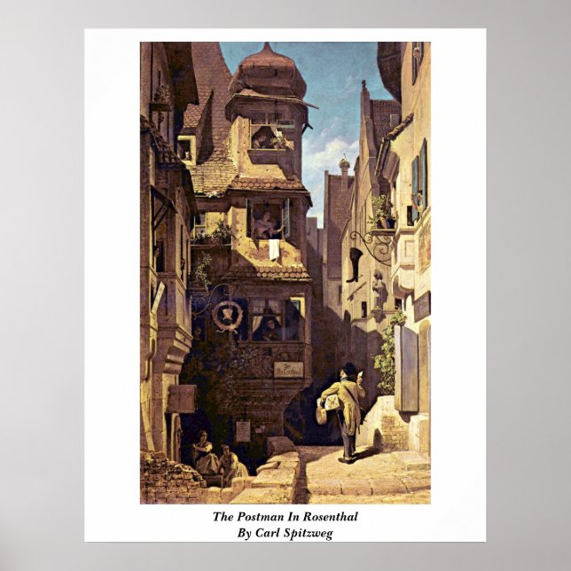 Póster El Postman De Rosenthal Por Carl Spitzweg (Frente)
