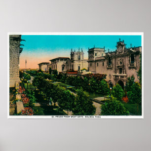 Póster EL Prado de la puerta del oeste, parque del balboa