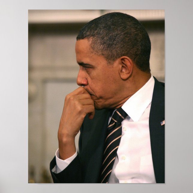 Póster El presidente Barack Obama se reúne con el preside (Frente)