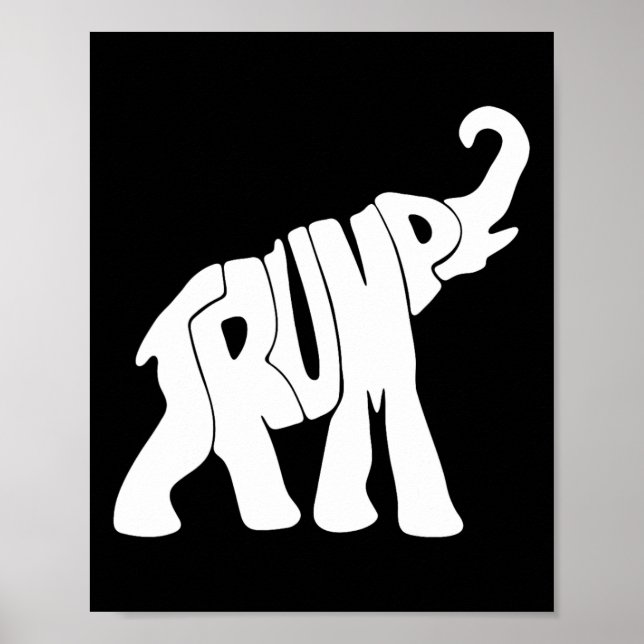Póster El presidente de Trump, elefante republicano y par (Frente)