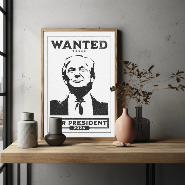 Póster El presidente Donald Trump quiere Poster (President Donald J. Trump Wanted for President 2024 Poster)