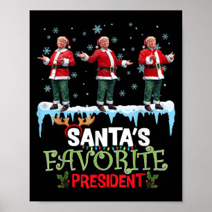 Póster El presidente favorito de Santa Santa Trump Baile 