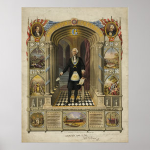 Póster El presidente George Washington como masón