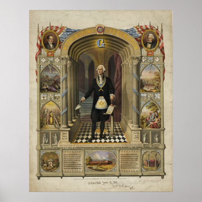 Póster El presidente George Washington como masón (Frente)