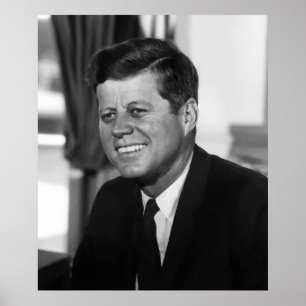 Póster El Presidente Kennedy En Blanco Y Negro