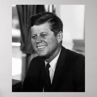 Póster El Presidente Kennedy En Blanco Y Negro