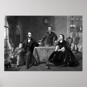 Póster El Presidente Lincoln Y Su Familia