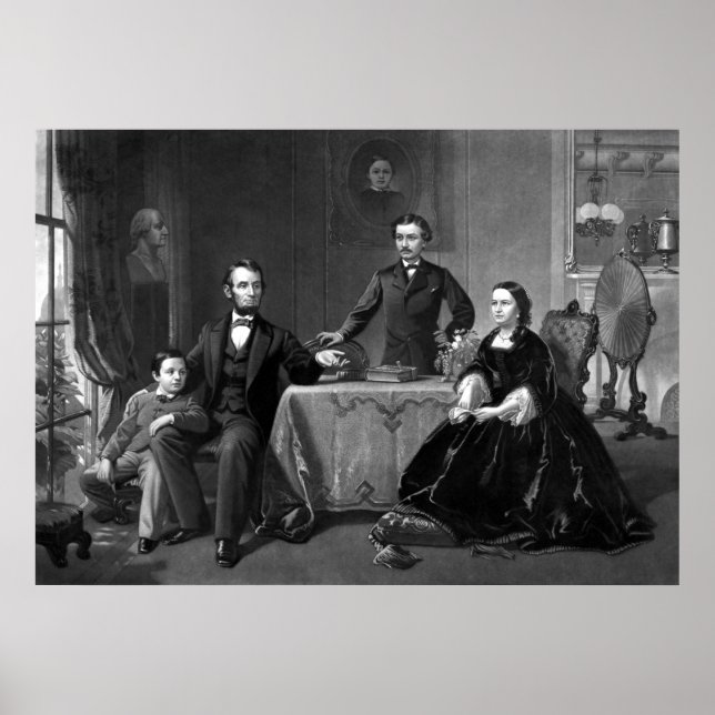 Póster El Presidente Lincoln Y Su Familia (Frente)