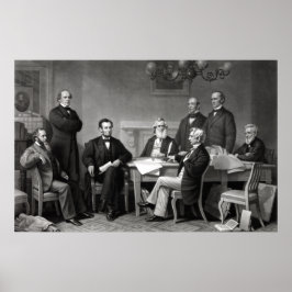 Póster El presidente Lincoln y su gabinete