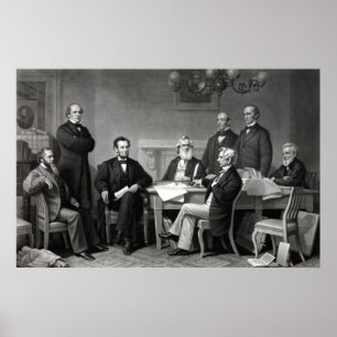 Póster El presidente Lincoln y su gabinete