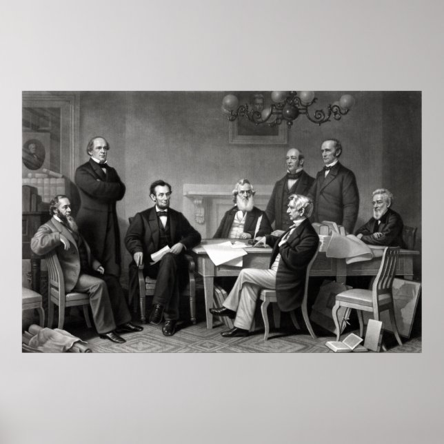 Póster El presidente Lincoln y su gabinete (Frente)