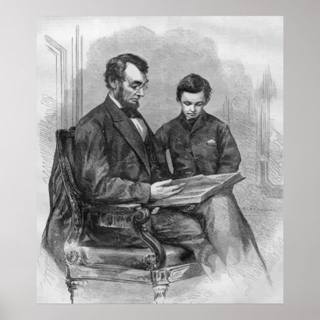 Póster El presidente Lincoln y su hijo (Frente)