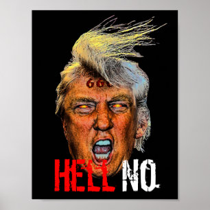 Póster El presidente malvado Trump el diablo contra el Cr