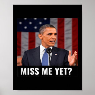 Póster El Presidente Obama Y El Regalo Gracioso De La Ban
