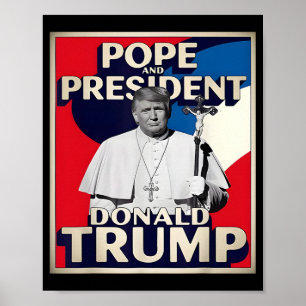 Póster El Presidente Retro Donald Trump Y El Vago Católic