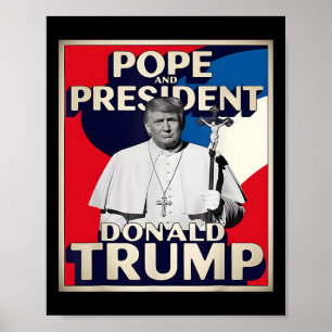 Póster El Presidente Retro Donald Trump Y El Vago Católic