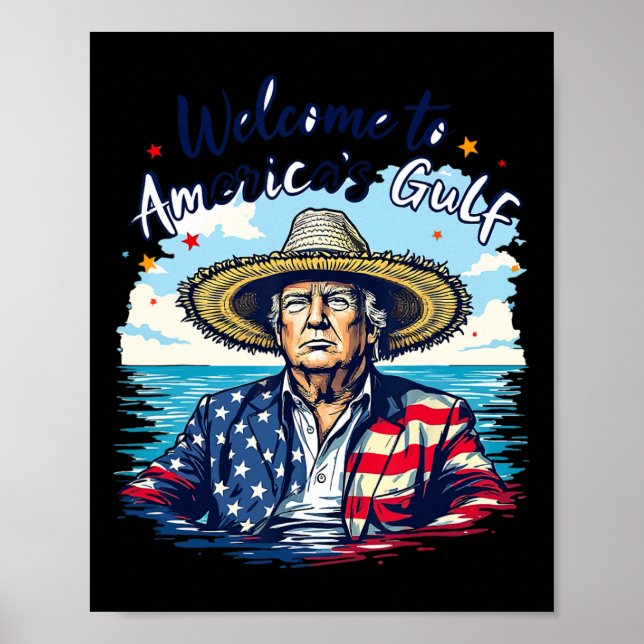 Póster El presidente Trump con el sombrero ante el micróf (Frente)