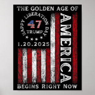 Póster El presidente Trump declara feliz el día de la lib