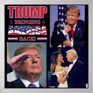 Póster El presidente Trump hace retroceder a Estados Unid