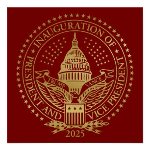 Póster El presidente Trump, vicepresidente Vance, inaugur