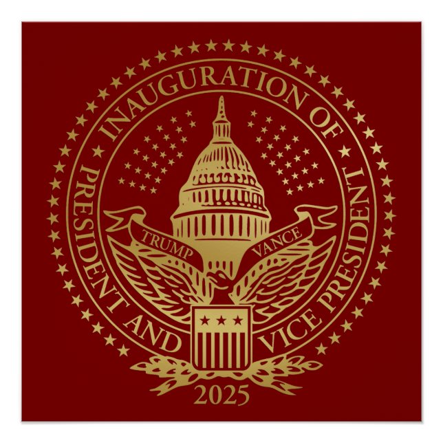 Póster El presidente Trump, vicepresidente Vance, inaugur (Anverso)