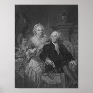 Póster El presidente Washington en casa