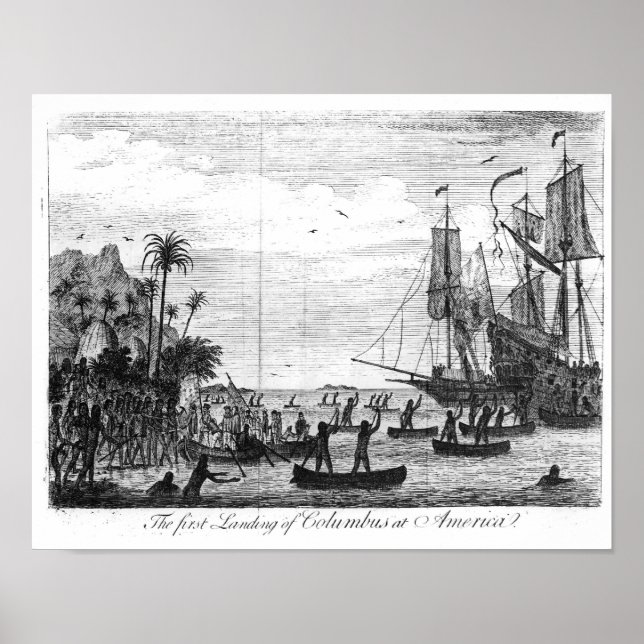 Póster El primer aterrizaje de Colón en Estados Unidos (Frente)