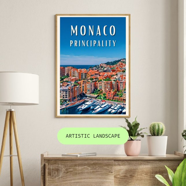 Póster El Principauté de Mónaco (Monaco : Élégance intemporelle au cœur de la Côte d'Azur.)
