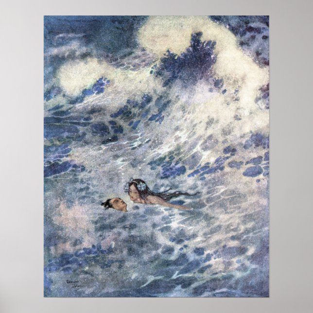 Póster El príncipe y la sirena de Edmund Dulac (Frente)