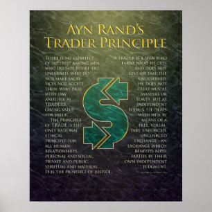 Póster El "principio del comerciante" de Ayn Rand