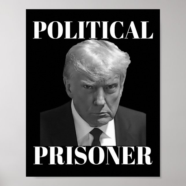 Póster El prisionero Donald J. Trump Black &amp; Mugshot  (Frente)