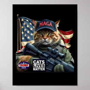 Póster El problema de la vida de los gatos de Trump 2024