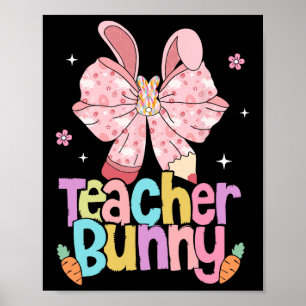 Póster El profesor Bunny Bow Lápiz Días de Pascua Resurre