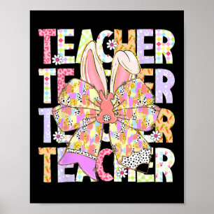 Póster El profesor Bunny Coquette Bow Pencil Bunny Easter