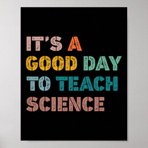 Póster El profesor de ciencias da un buen día para enseña