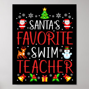 Póster El profesor de natación favorito de Santa Xmas Mat